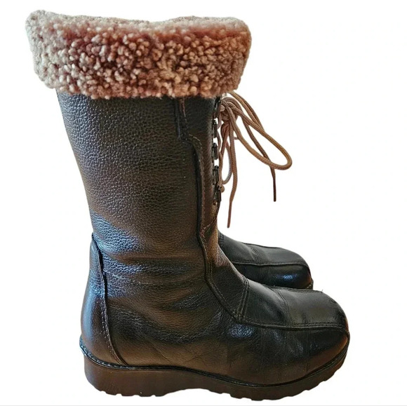 Saute Mouton Colombe Women's Leather Zipper Fall Winter Combat Boots Black Sz 36 - Picture 6 of 11